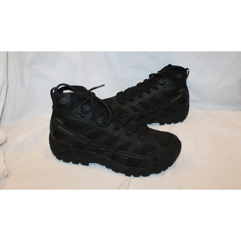 Merrell Men's Moab Velocity Mid Waterproof Tactical Boots NIB BLACK SZ 11.5